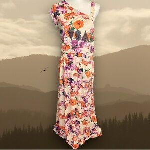 NWT MET in Jeans Graphic Print ‘Ristal’ Maxi Dress in “Jersey Stampa Fiori” Sz L